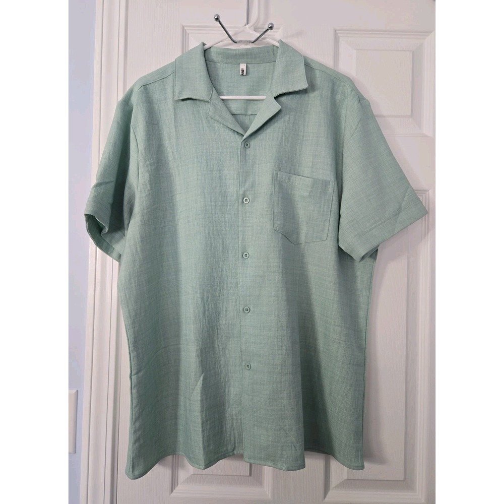 Codyandy Mens Shirt Sleeve Shirt Size Large Mint Green